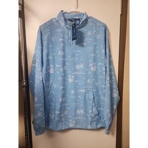 Scales Mens Jacket Size Small  Long Sleeve 1/4 Zip Powder Blue Fish Hunt NWT $90